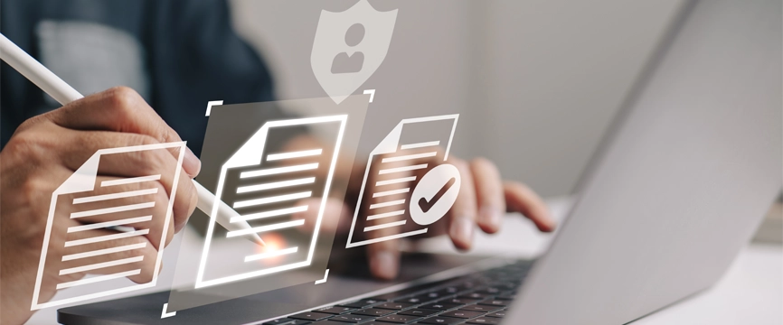 Data protection and privacy policy information visual.