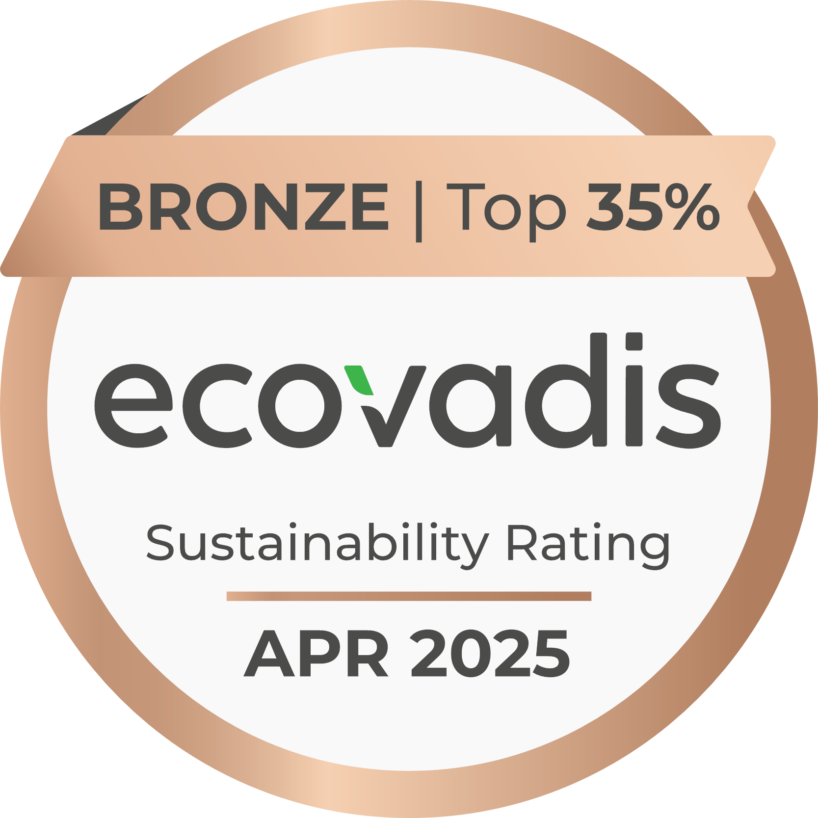 EcoVadis Gold Medal rating certification logo.